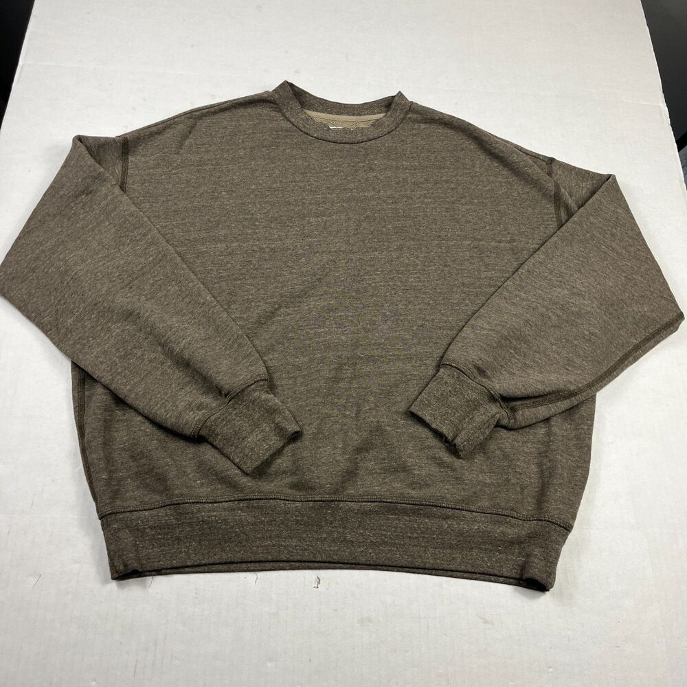 Goodlife Brown French Terry Crewneck Sweatshirt Relaxed Casual Pullover USA M